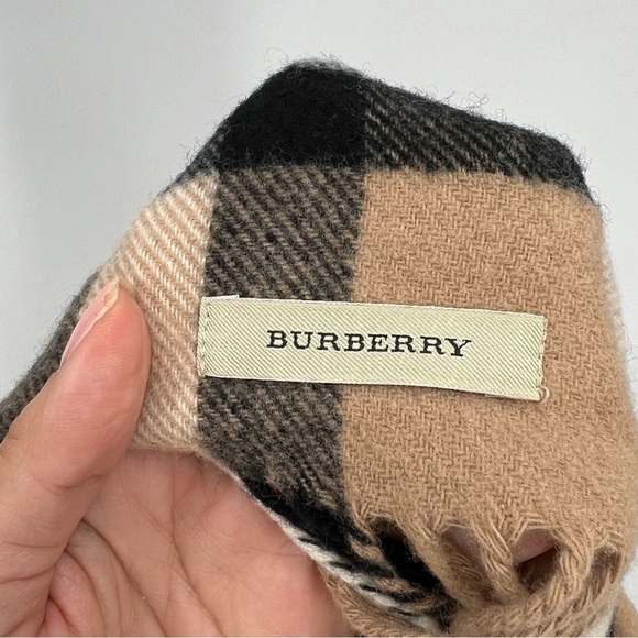 BURBERRY Rare Snood / Infinity style cashmere Scarf wool cashmere tartan plaid - Picture 7 of 8